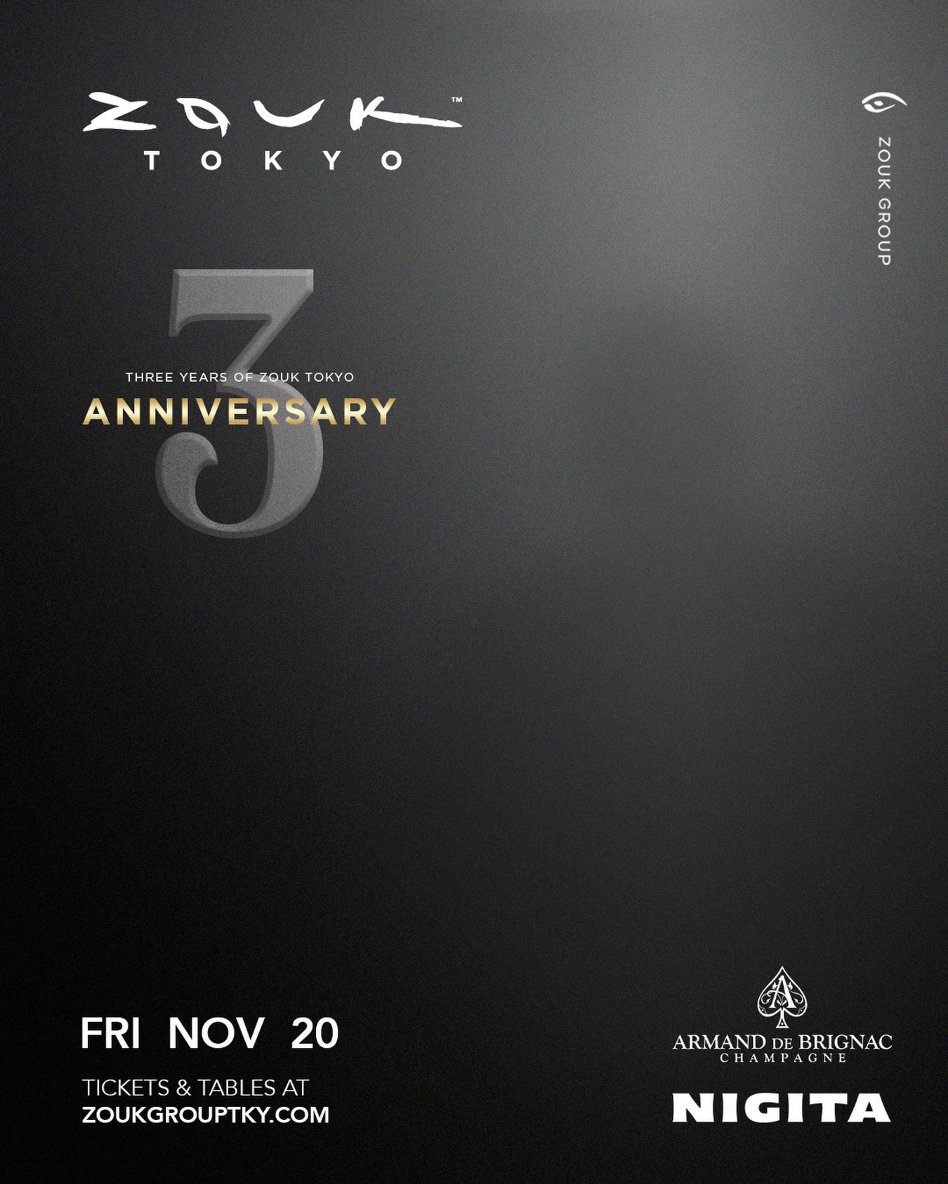 【ZOUK TOKYO 3周年記念🔥 アーティスト予想キャンペーン開催】

Zouk Tokyo 3周年を祝う11/20(金)、
スペシャルゲストとして【SEC