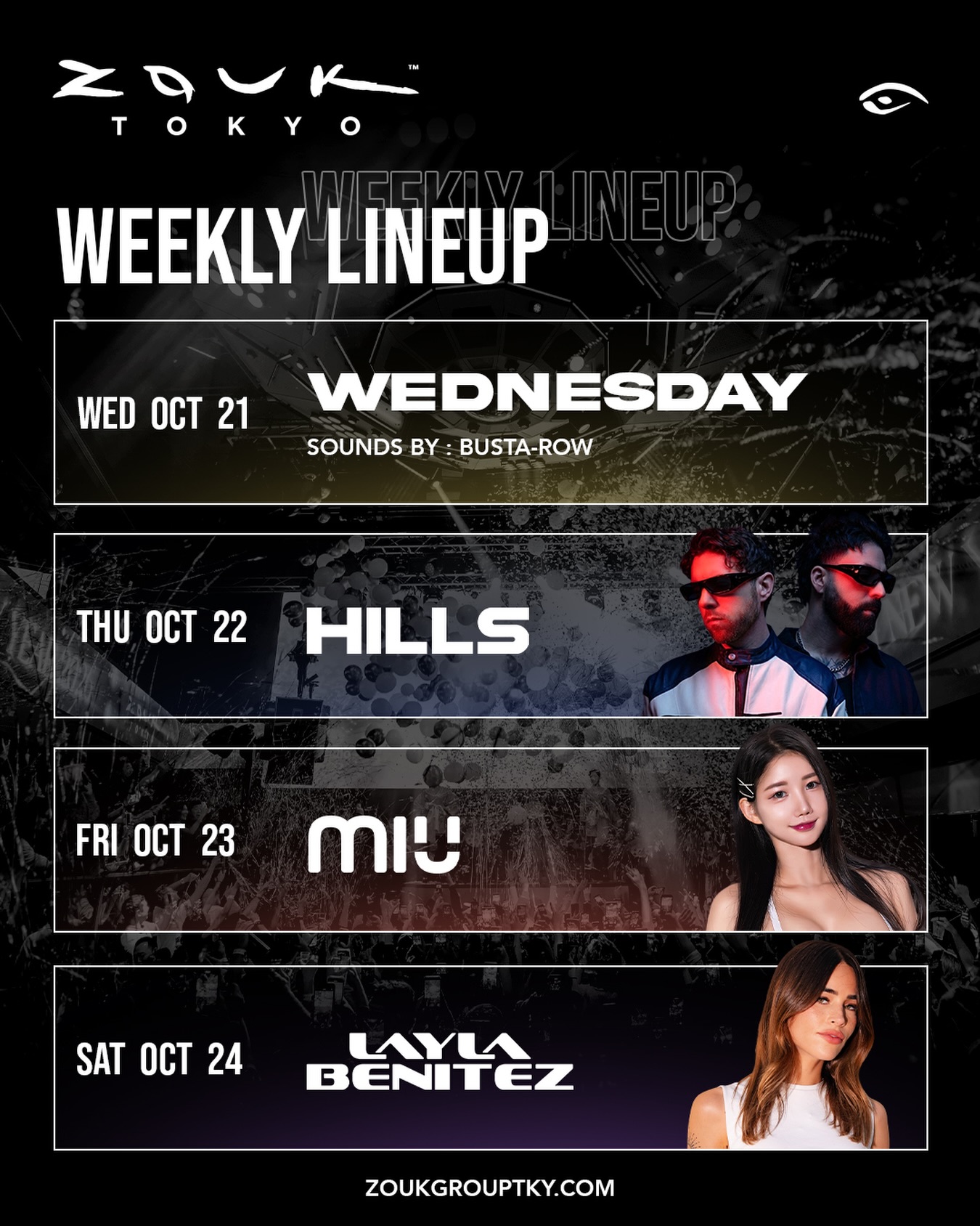 Three international guests this week at Zouk Tokyo🔥
We welcome @itshillshouse /