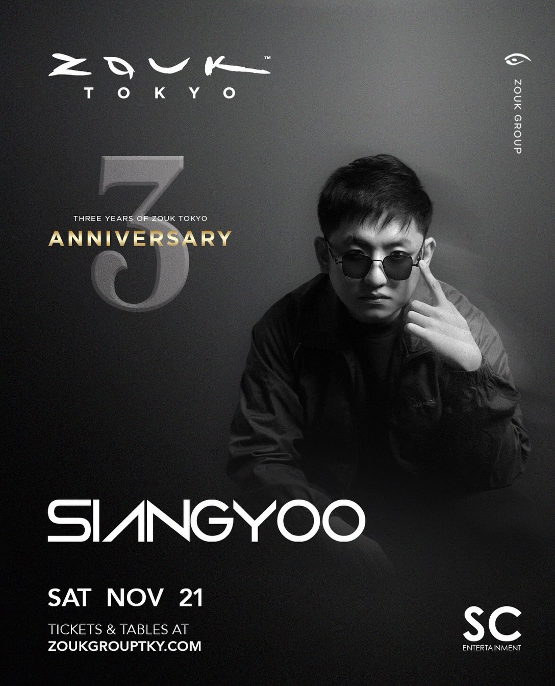 @siangyoo makes his #zouktokyo🇯🇵 debut on SAT, NOV 21 as part of our THREE YEAR