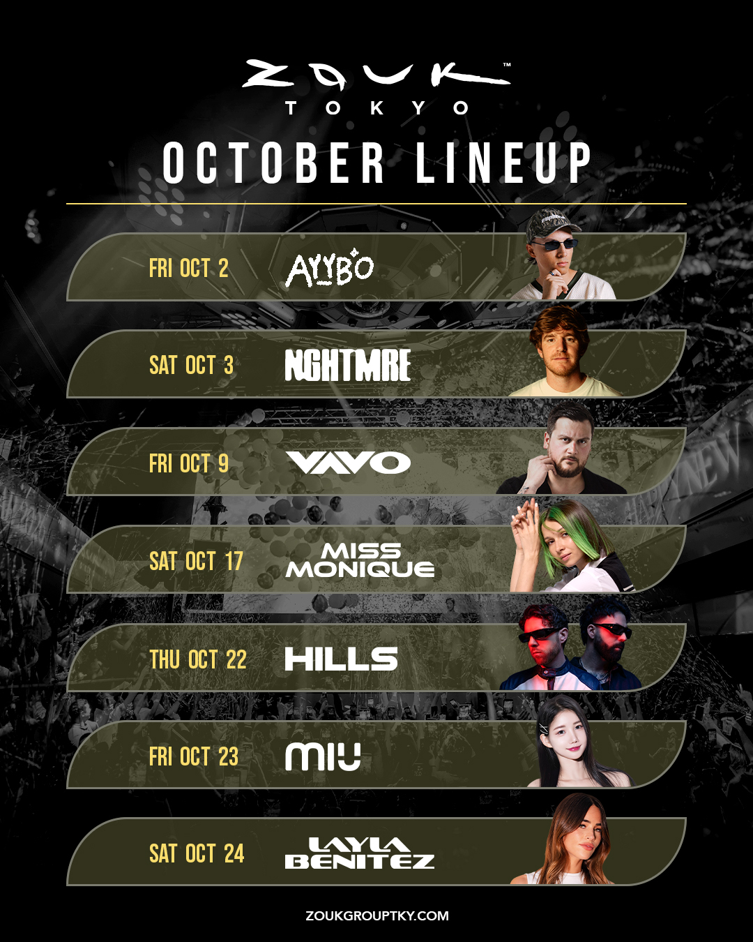 A lineup stacked for the whole month of October!

Get your tickets and reservati